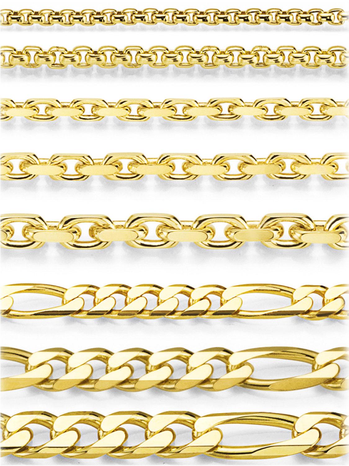 Halskette mit Anhänger aus echtem Gelbgold mit Zirkonia - Amelie | Kettenansicht