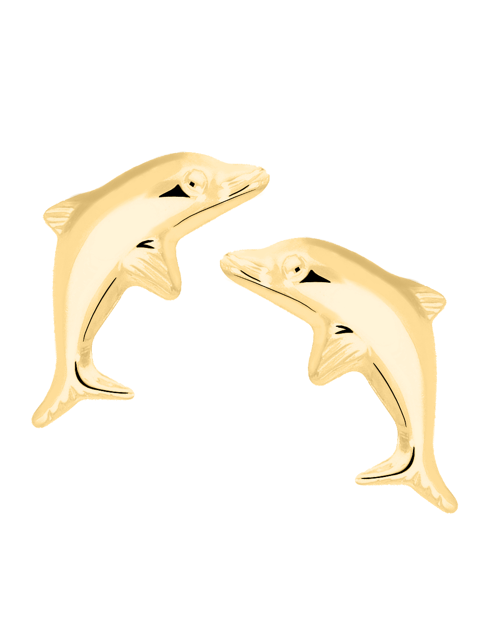 Ohrringe Gelbgold ohne Stein Delfin Ohrstecker Gold – Dolphin