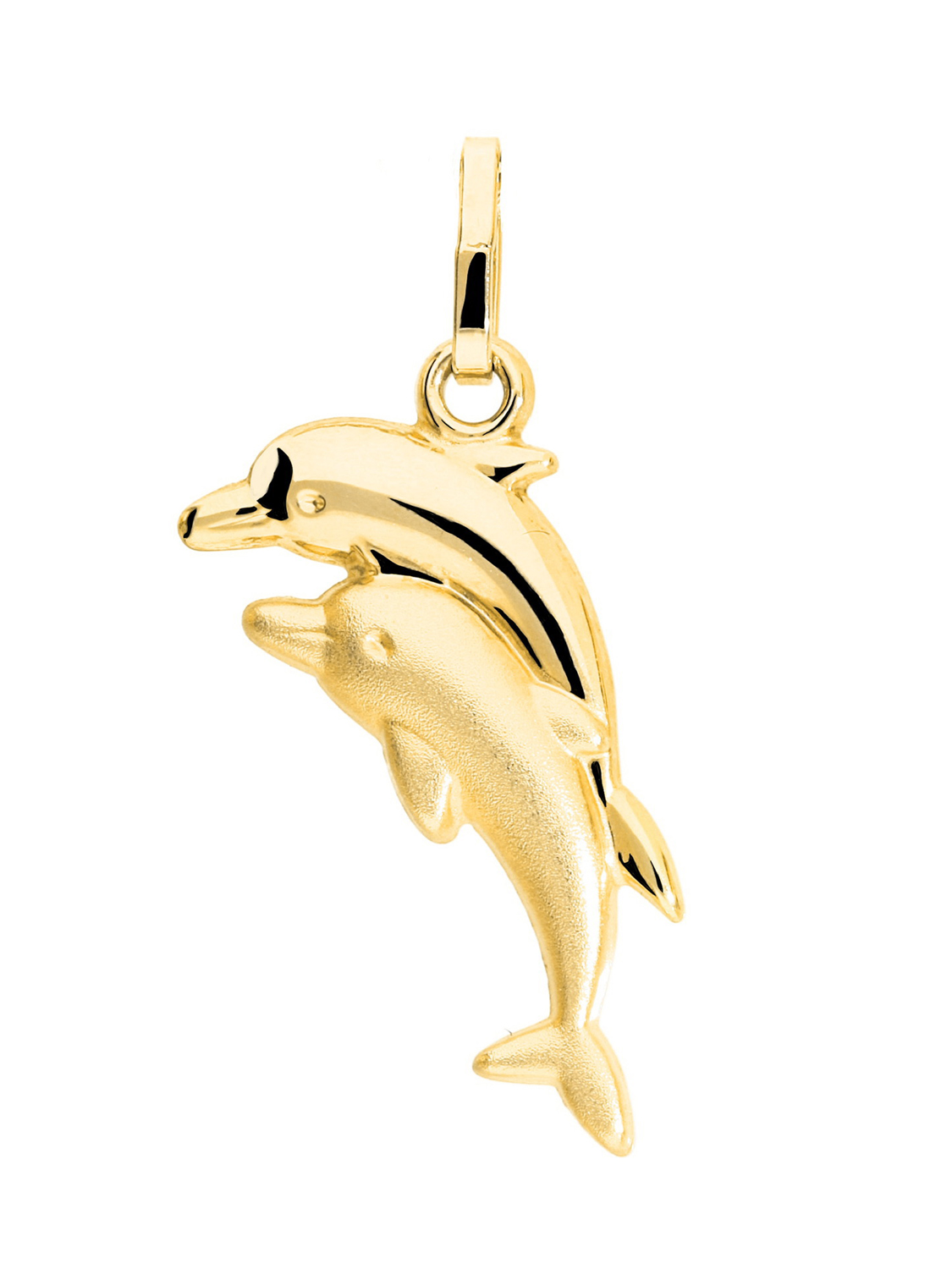Gold in Twins Motiv mit echtem kaufen Dolphin Delfin 333er Ohrringe -